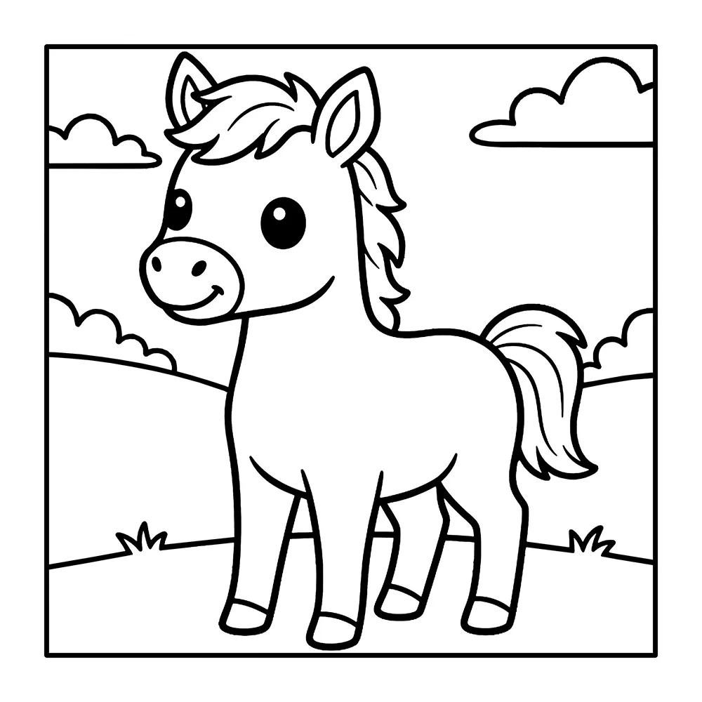 Cute Animals – Bold and Easy Printable Coloring Pages with 36 simple animal pages, bold outlines, and easy designs for young kids and beginners.