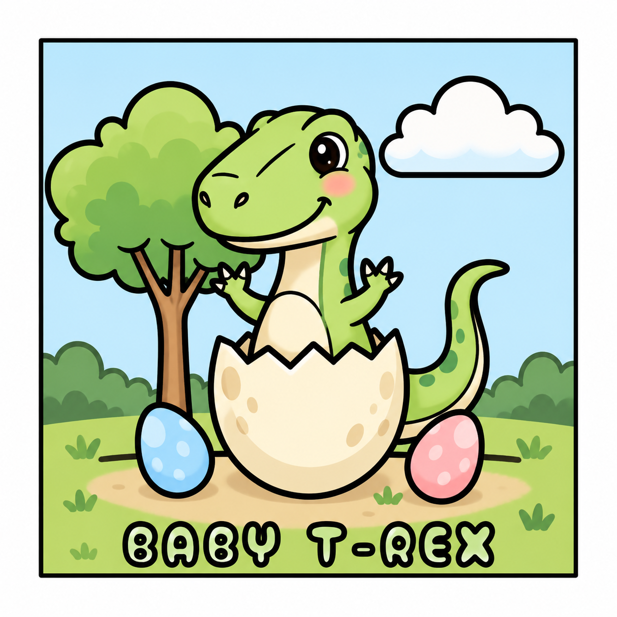 Bold and Easy, Cute Dinosaurs Coloring
