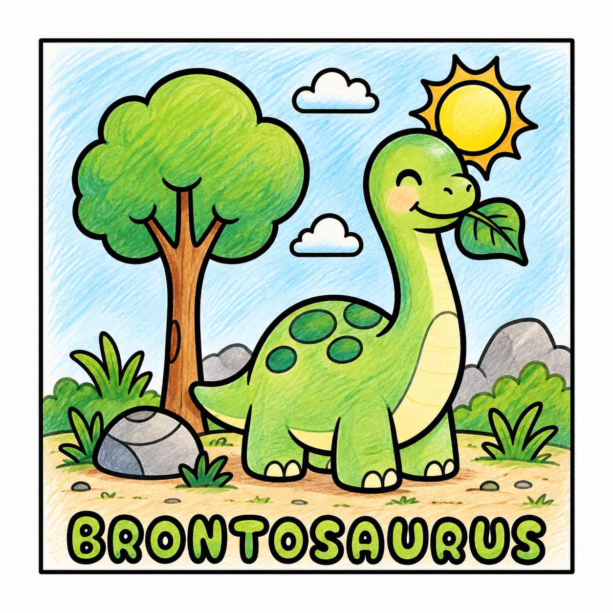 Bold and Easy, Cute Dinosaur Coloring