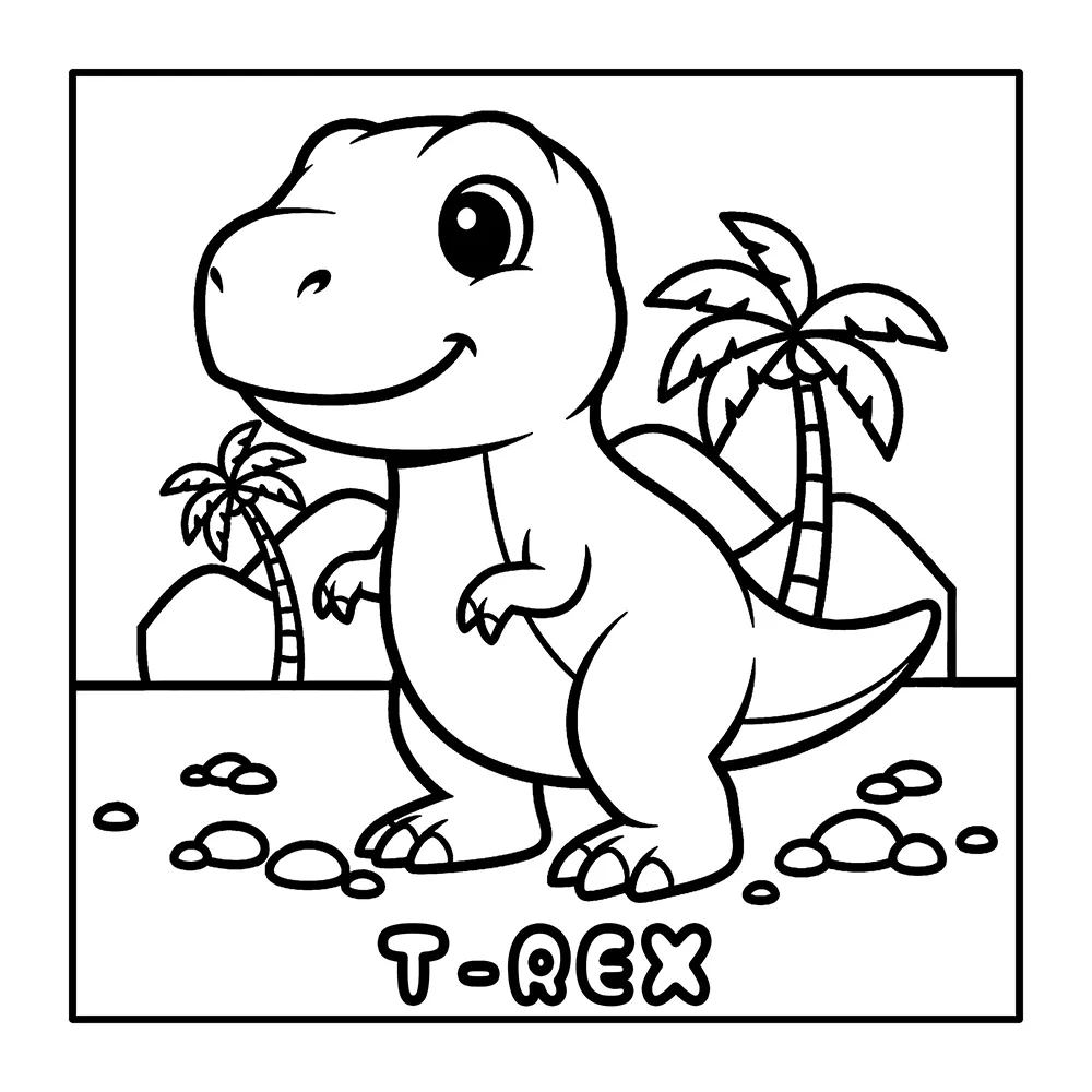 Cute Dinosaurs & Prehistoric Animals Coloring Pages