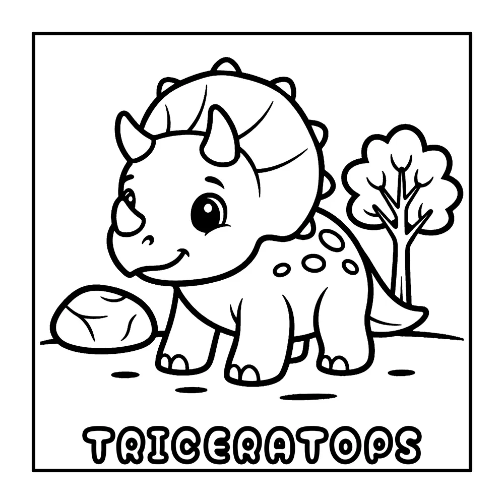 Cute Dinosaurs & Prehistoric Animals Coloring Pages