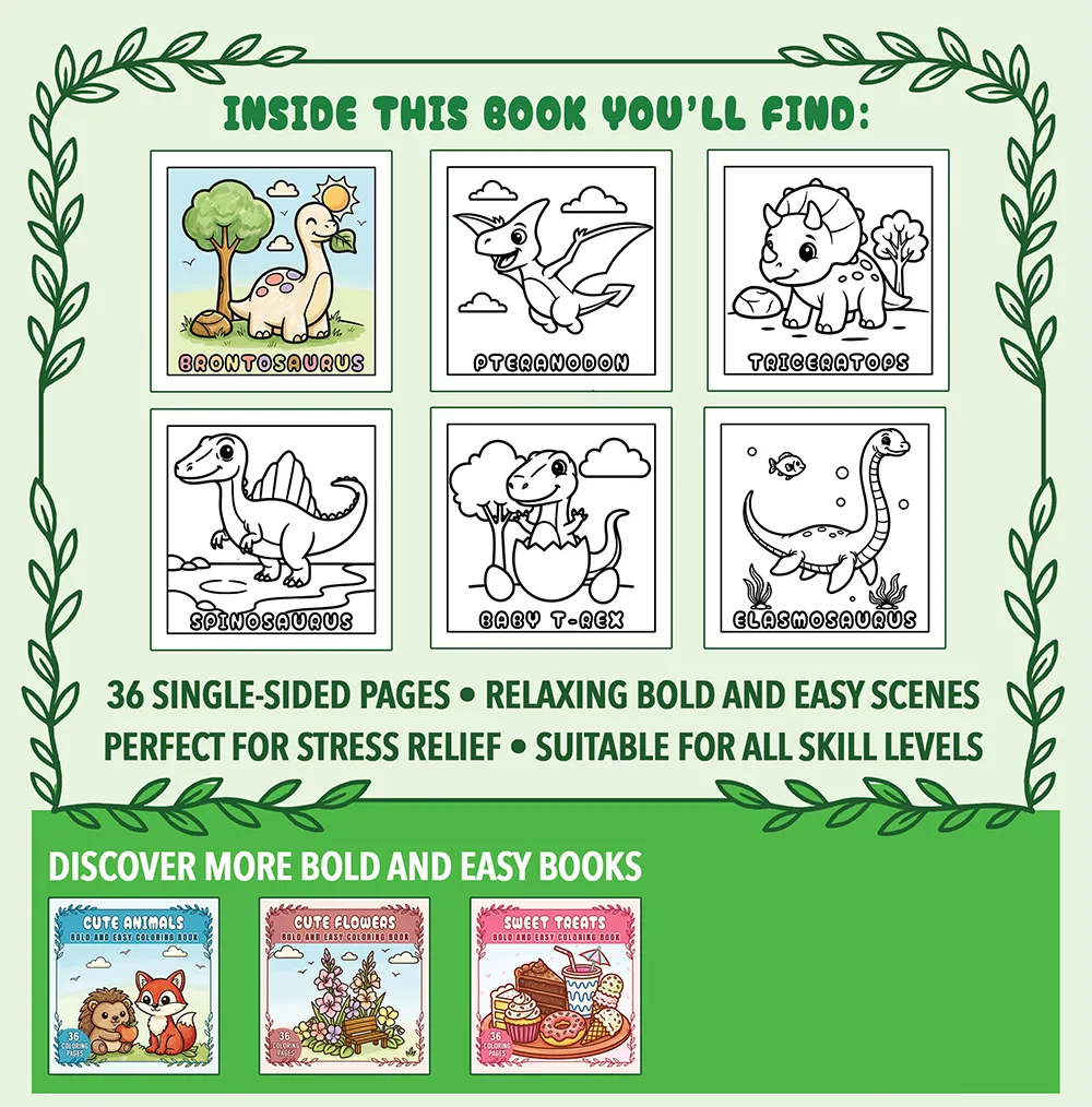 Cute Dinosaurs & Prehistoric Animals Coloring Pages