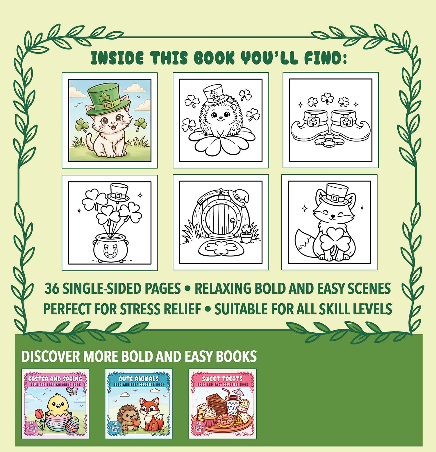 St. Patrick’s Day – Bold and Easy Coloring Pages