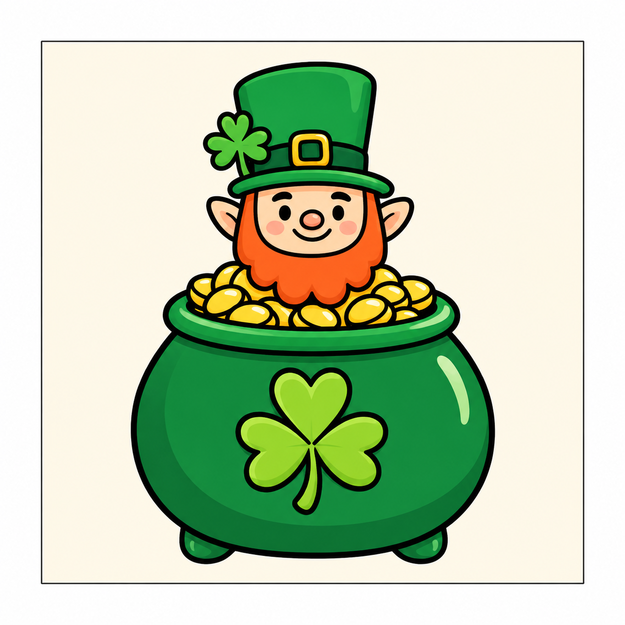 Bold & Easy St. Patrick’s Day coloring page with a leprechaun