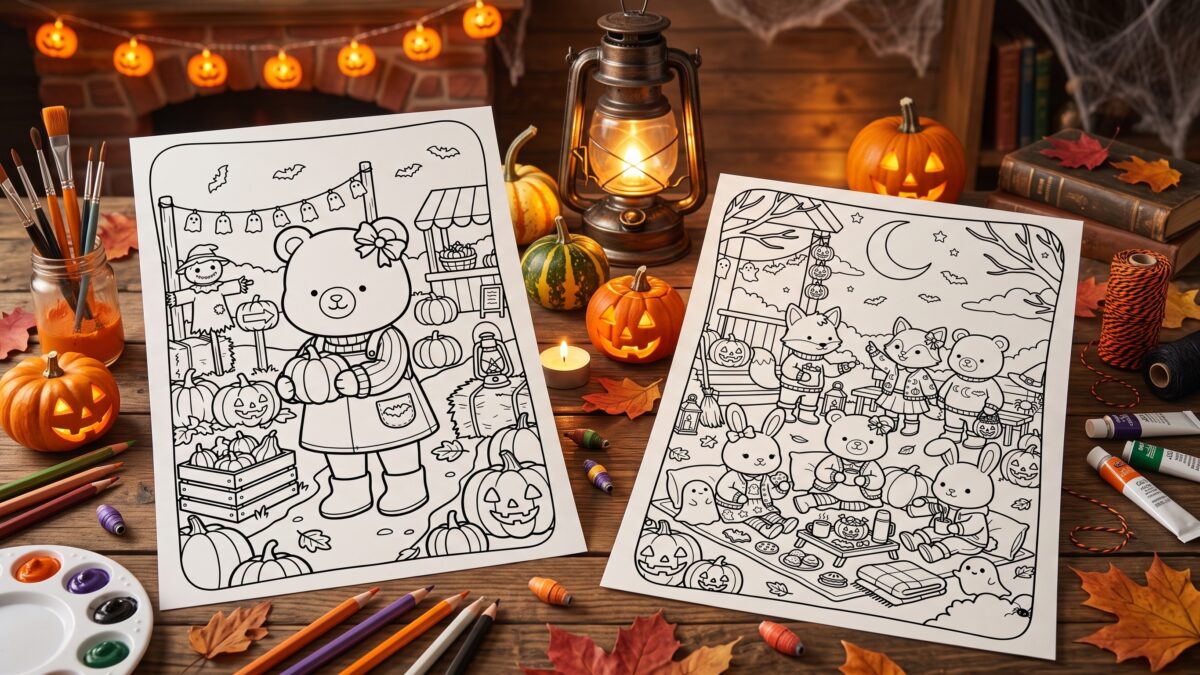 Free Cozy Halloween Coloring Pages
