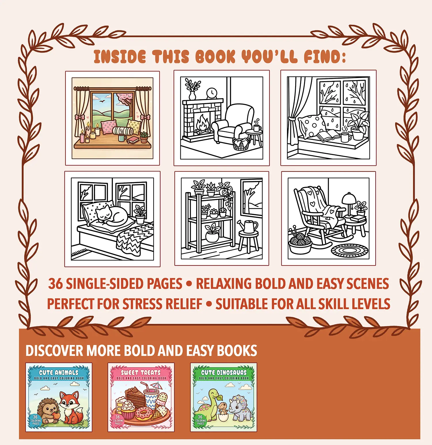Cozy Corners — Bold and Easy Coloring Pages