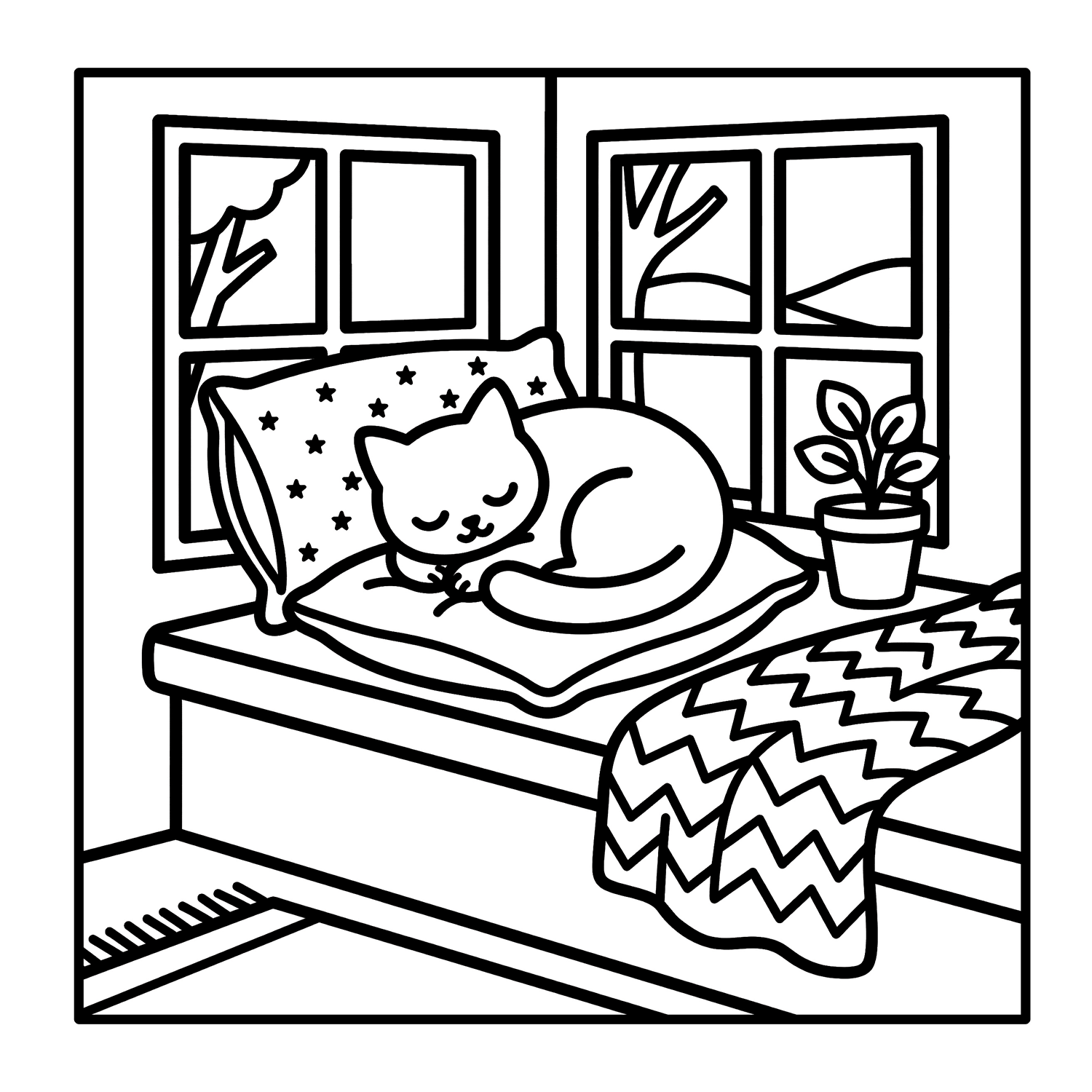 Cozy Corners — Bold and Easy Coloring Pages