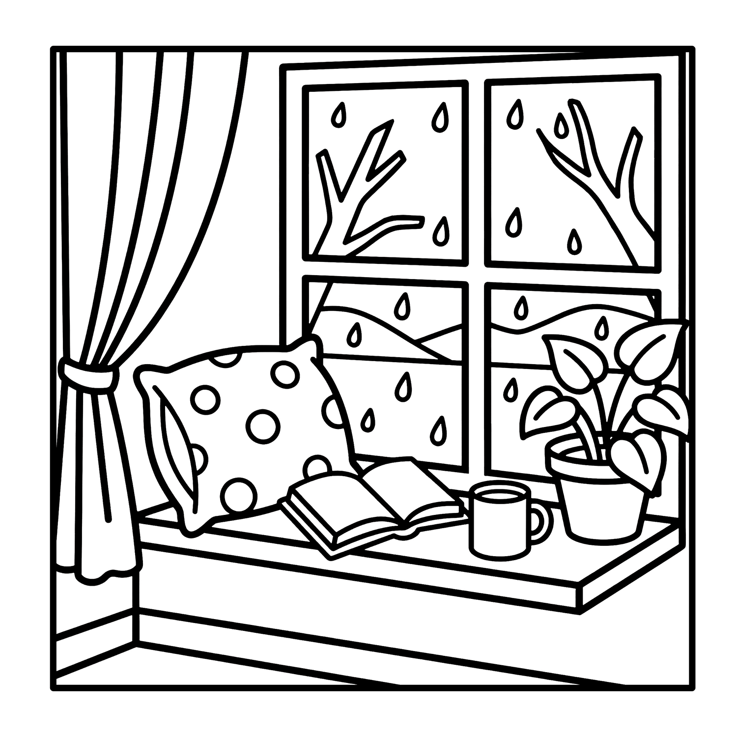 Cozy Corners — Bold and Easy Coloring Pages