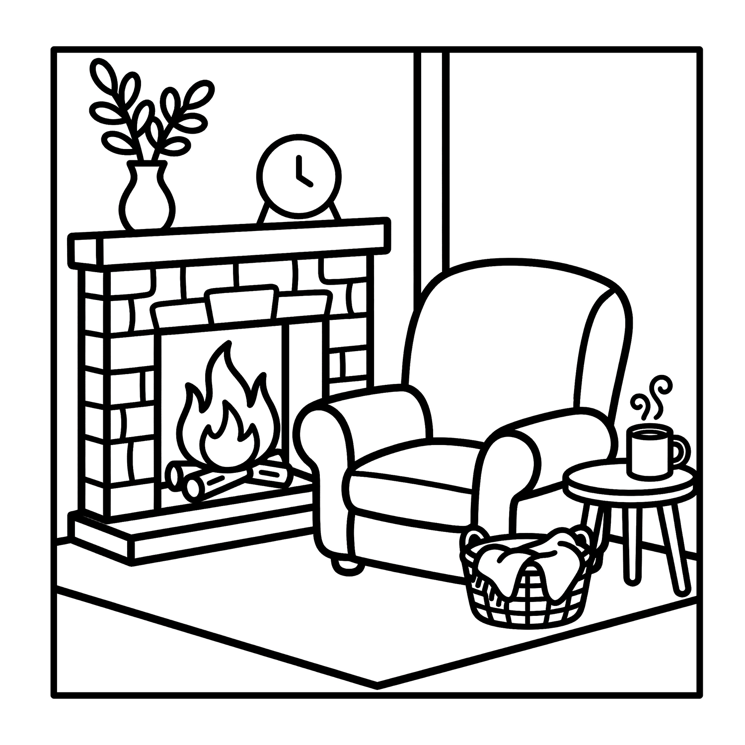 Cozy Corners — Bold and Easy Coloring Pages