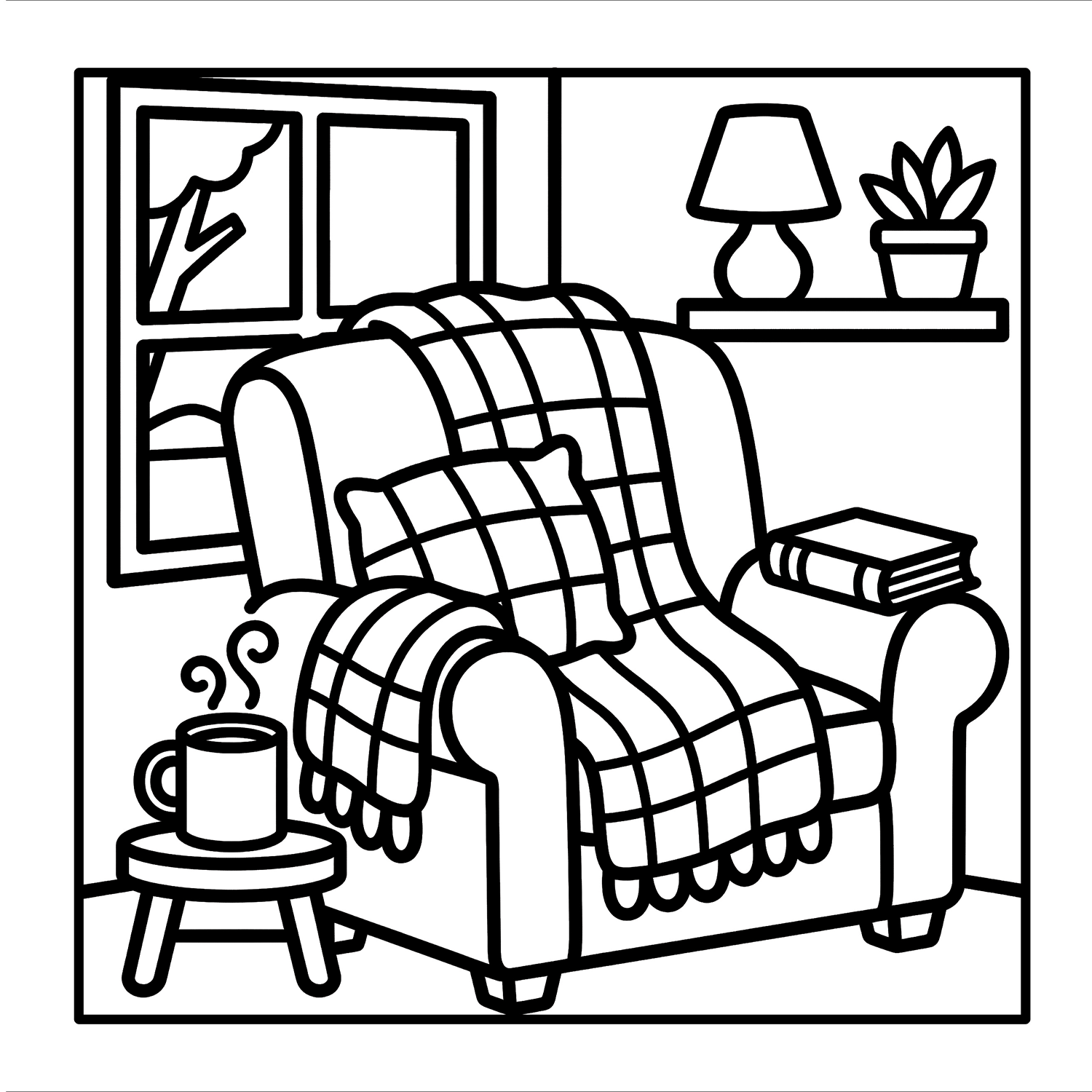 Cozy Corners — Bold and Easy Coloring Pages