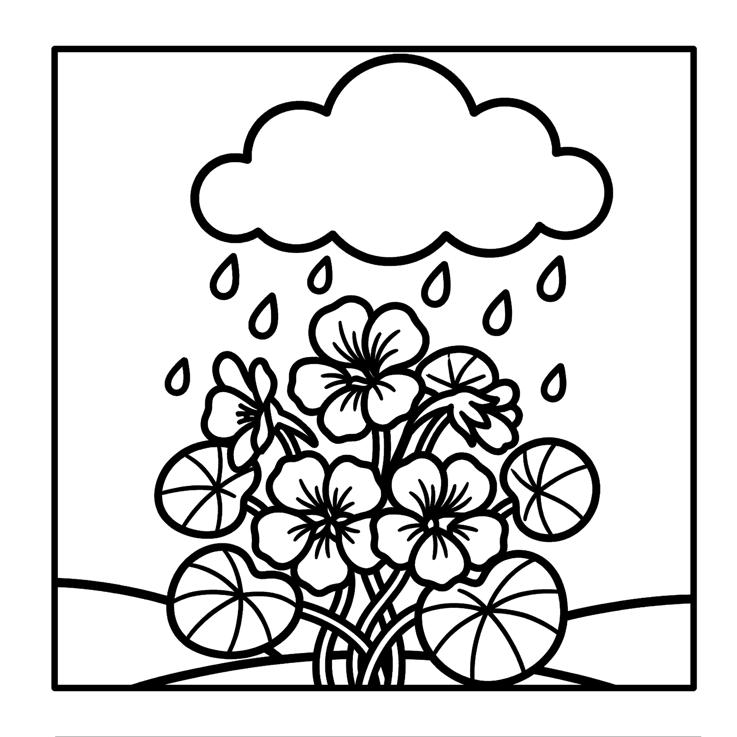 Cute Flowers — Bold and Easy Coloring Pages