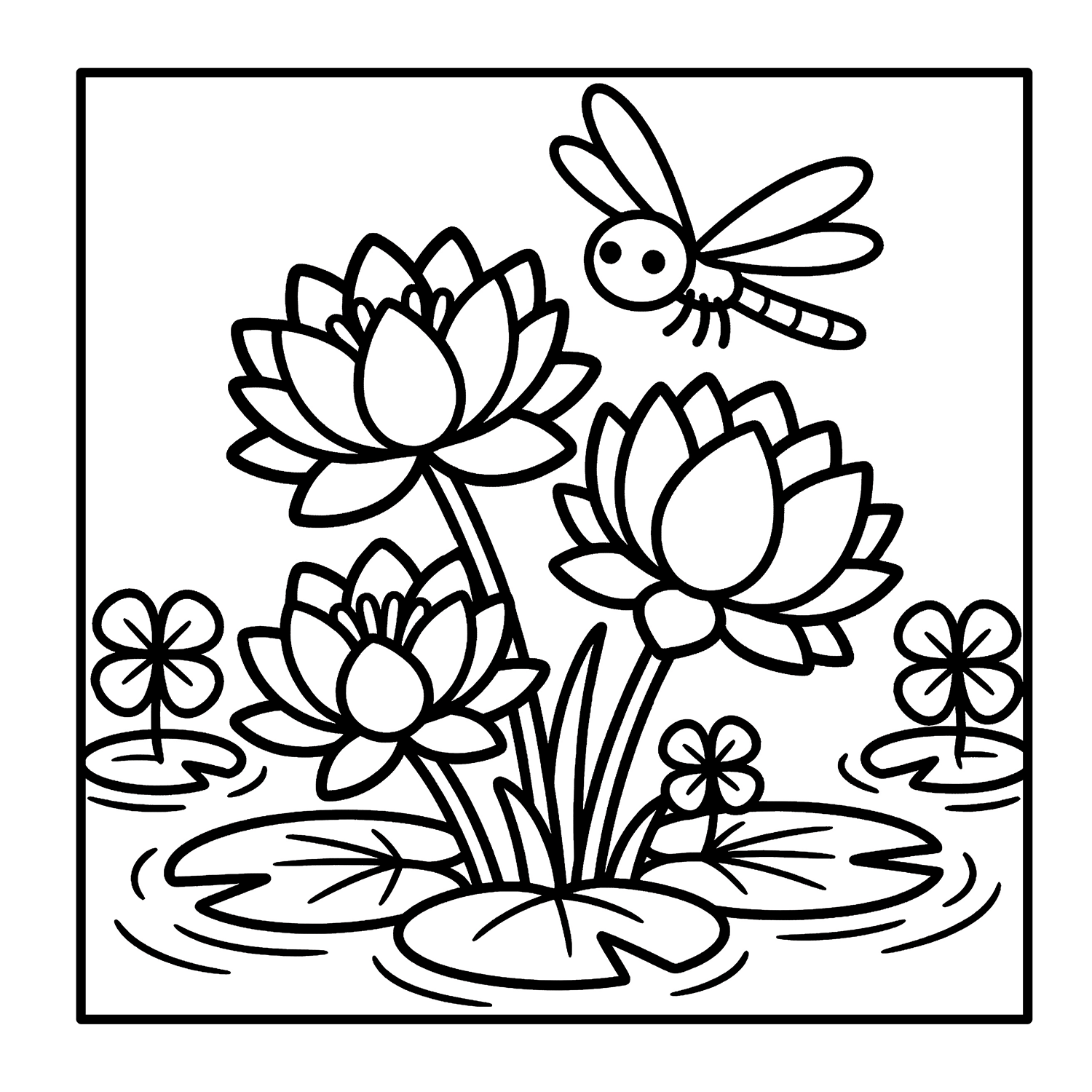 Cute Flowers — Bold and Easy Coloring Pages