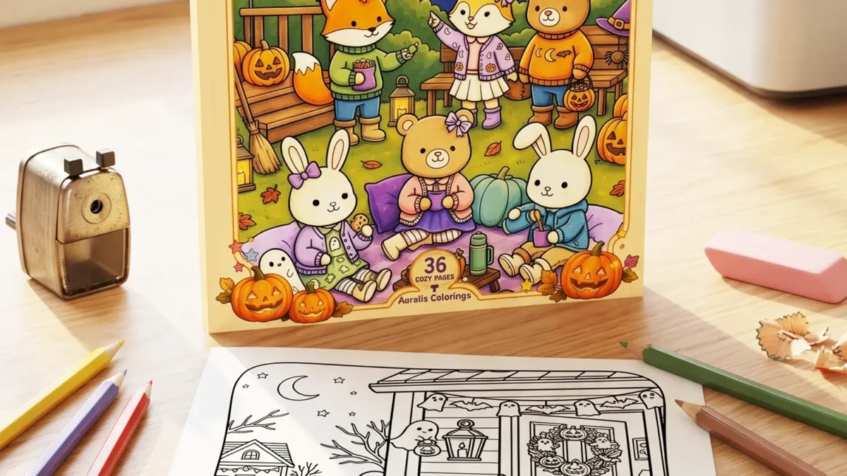 Cozy Halloween Coloring Book: 36 Cute Pages for Slow Autumn Evenings