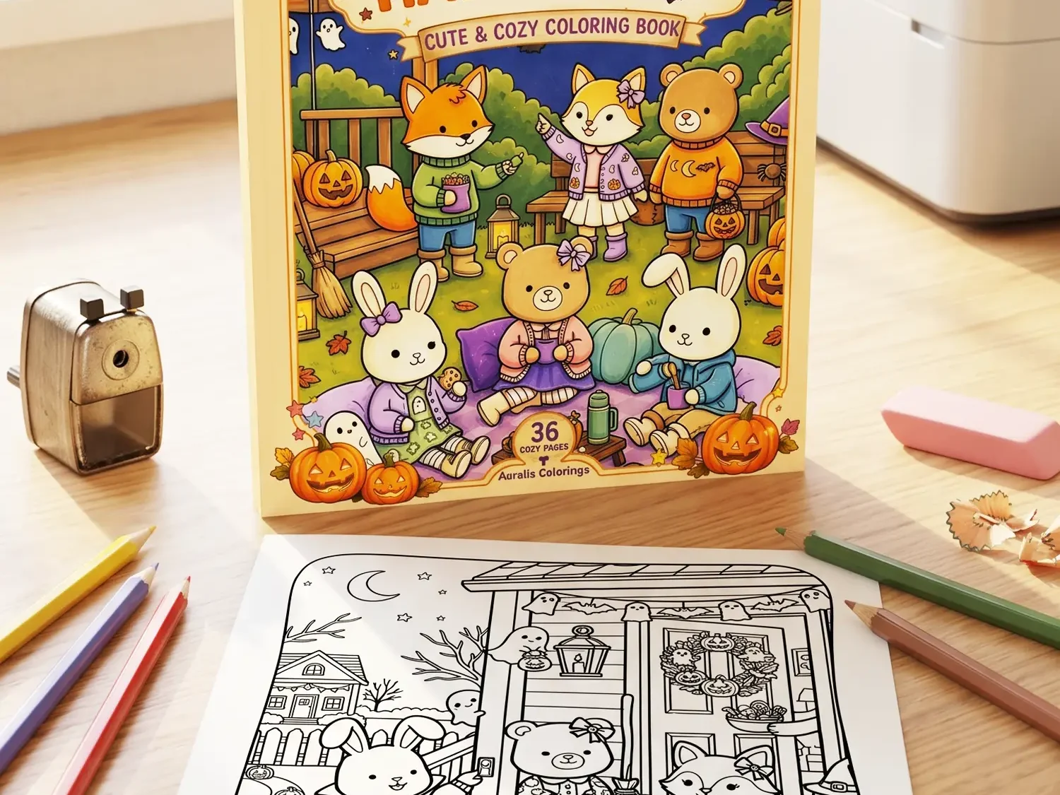 Halloween Cozy Moments Coloring Pages