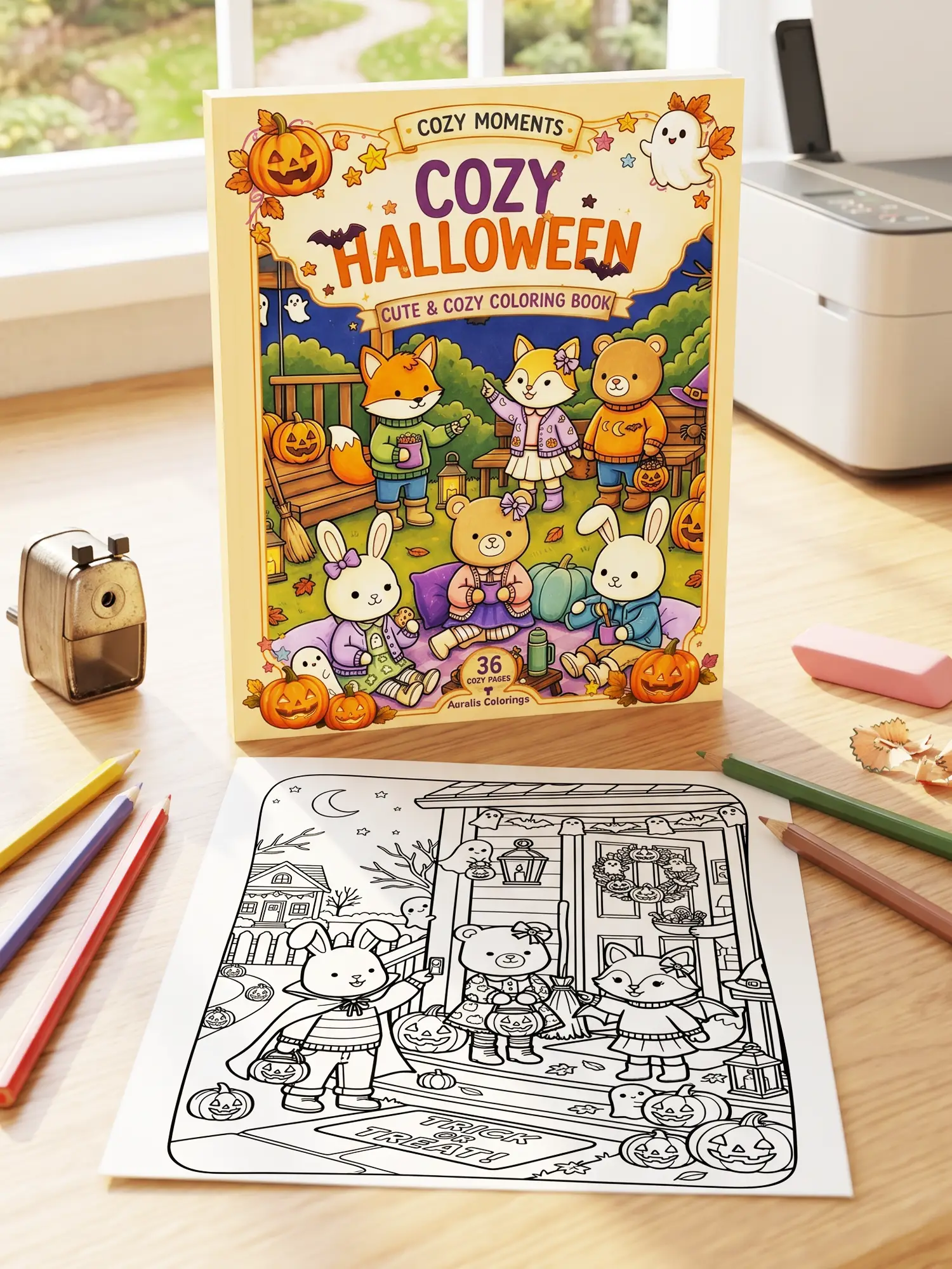 Halloween Cozy Moments Coloring Pages