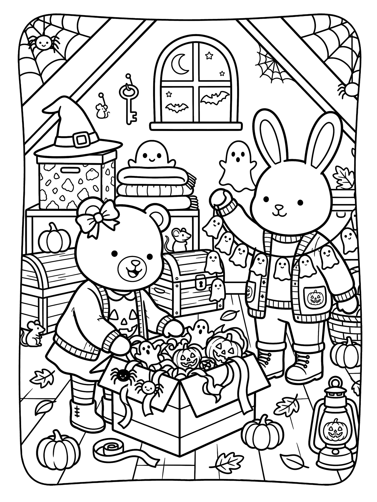 Halloween Cozy Moments Coloring Pages