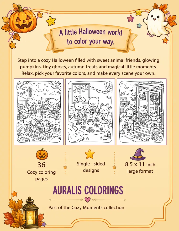 Halloween Cozy Moments Coloring Pages