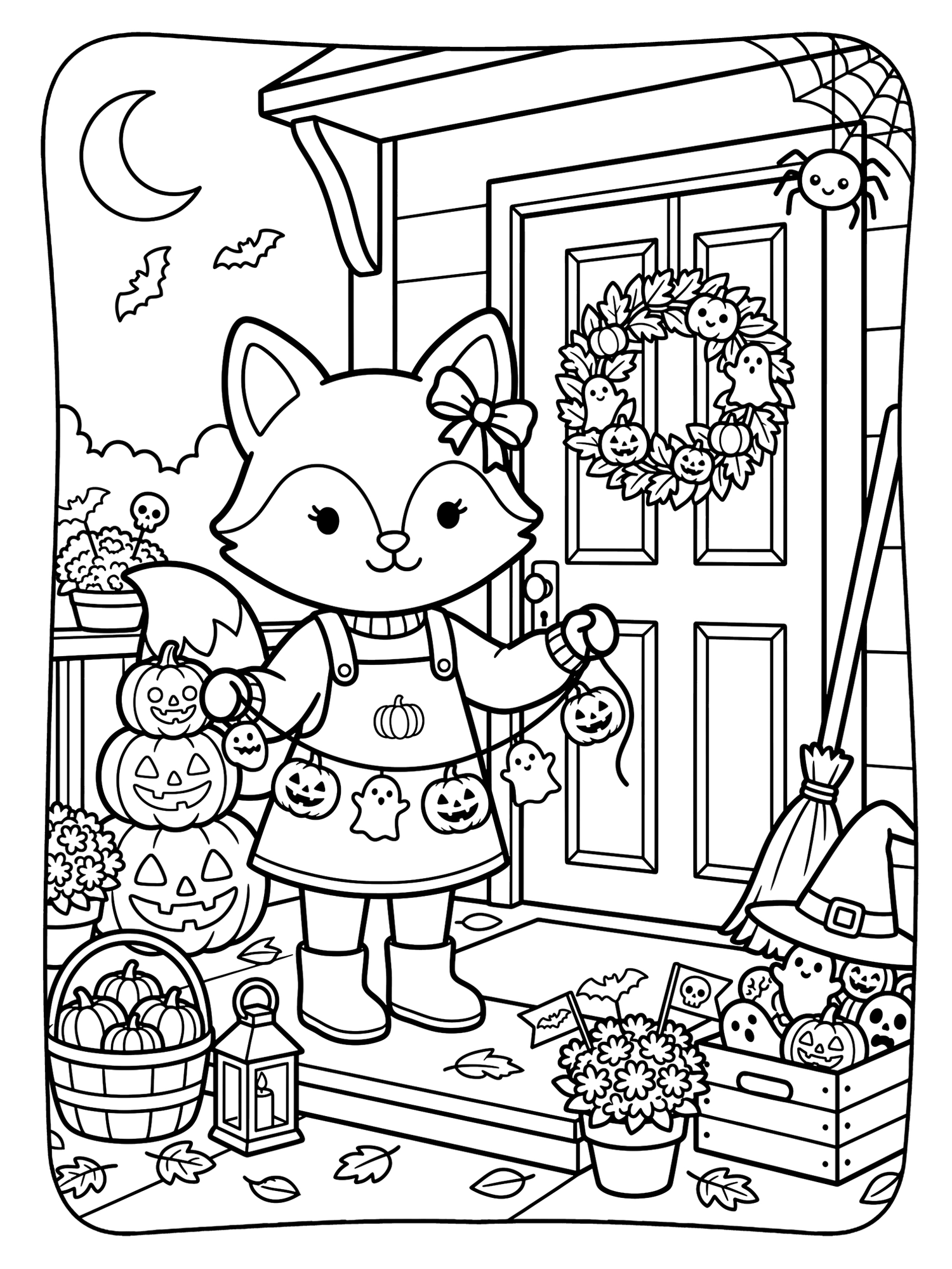 Halloween Cozy Moments Coloring Pages