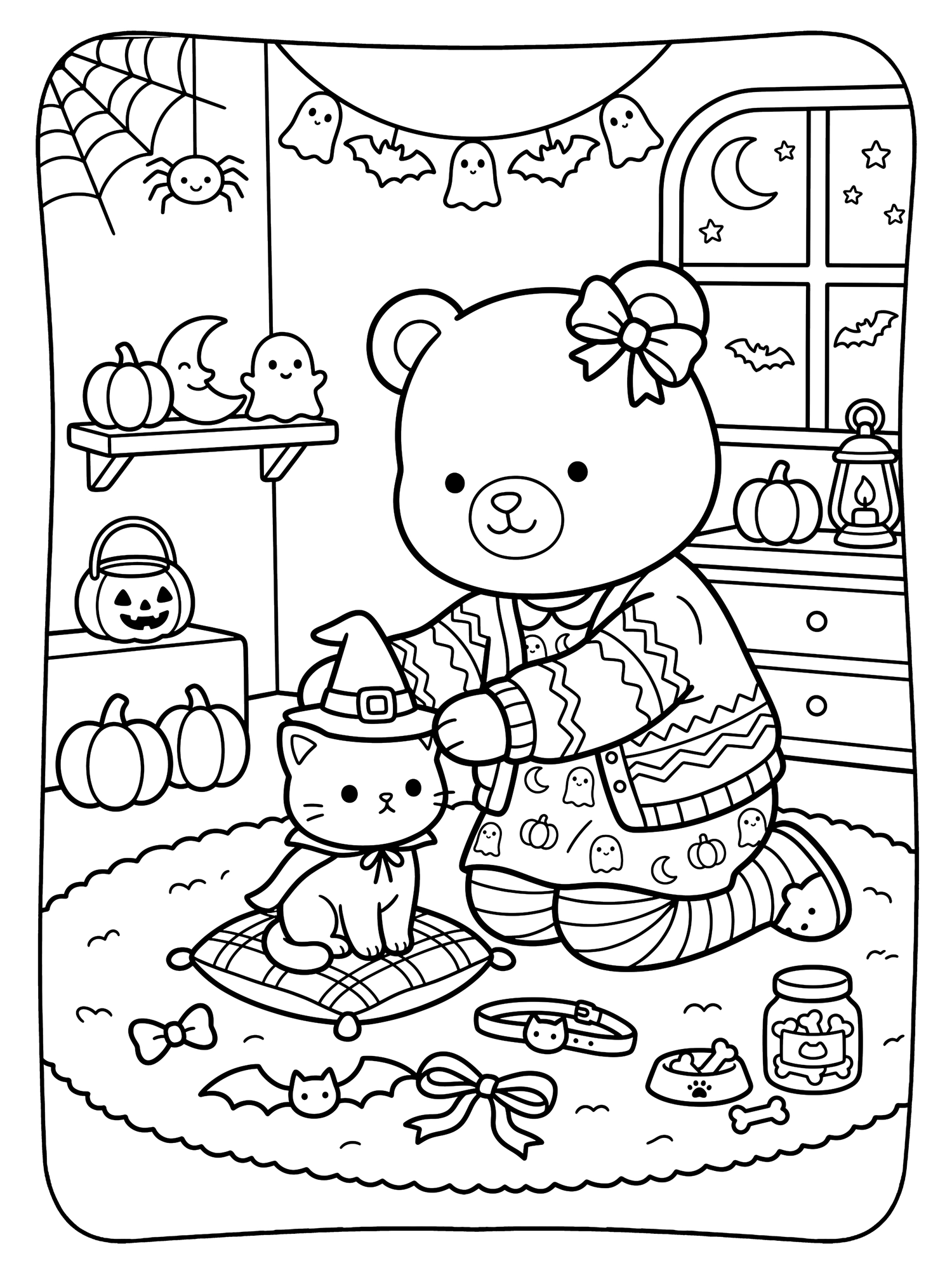 Halloween Cozy Moments Coloring Pages