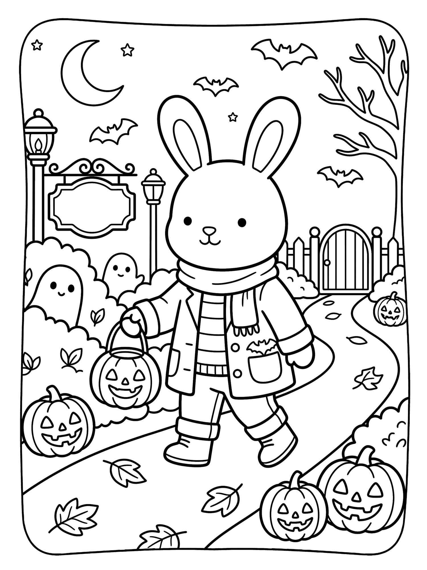 Halloween Cozy Moments Coloring Pages