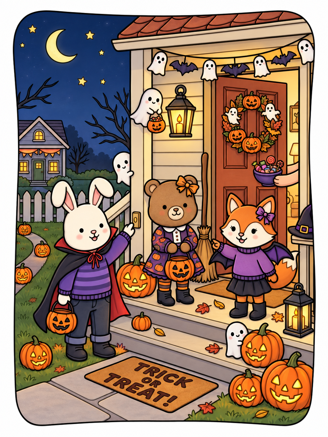 Halloween Cozy Moments Coloring Pages